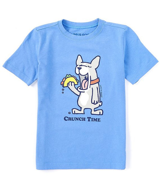 Life is Good Kids SS Crusher Frenchy Crunch Time Tee CORNFLOWER BLUE