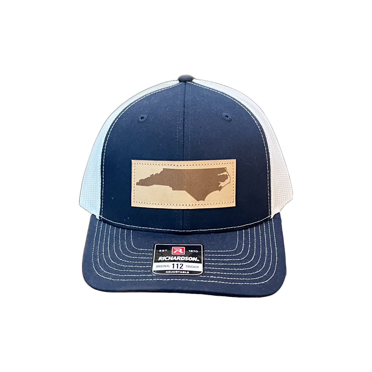 Richardson NC State Outline Leather Patch NAVY/WHITE