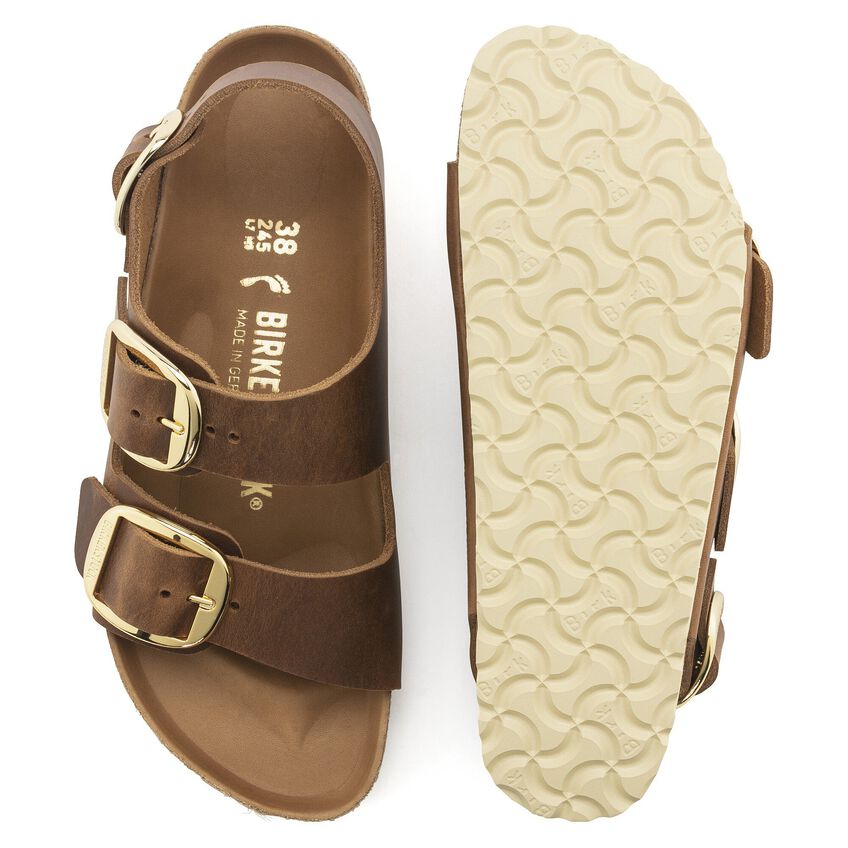 Birkenstock W Milano Big Buckle COGNAC - NARROW