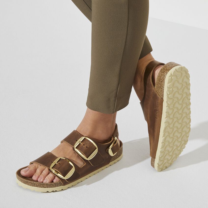 Birkenstock W Milano Big Buckle COGNAC - NARROW
