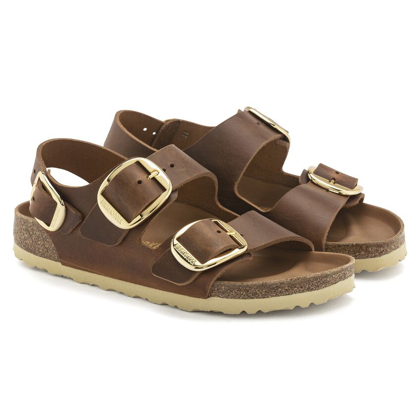 Birkenstock W Milano Big Buckle COGNAC - NARROW