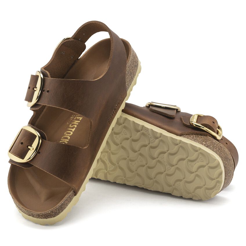 Birkenstock W Milano Big Buckle COGNAC - NARROW