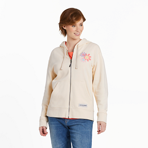 Life is Good W Simply True Full Zip Hoodie Have a Nice Daisy Squares PUTTY