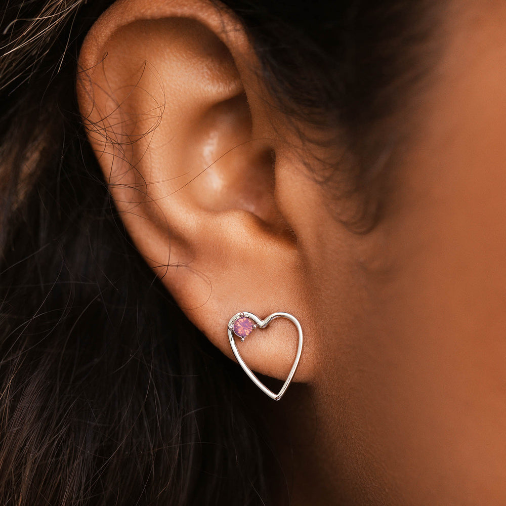 Pura Vida Sweetheart Stone Earrings SILVER