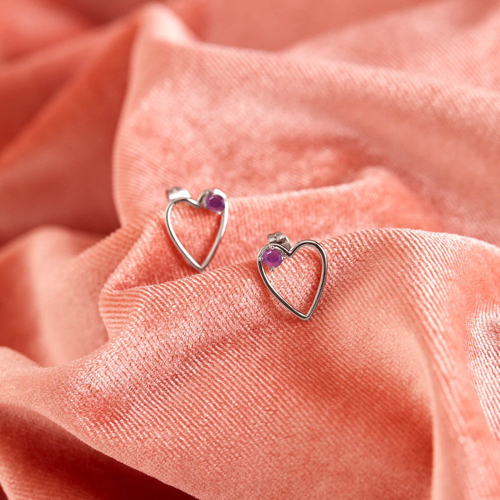 Pura Vida Sweetheart Stone Earrings SILVER