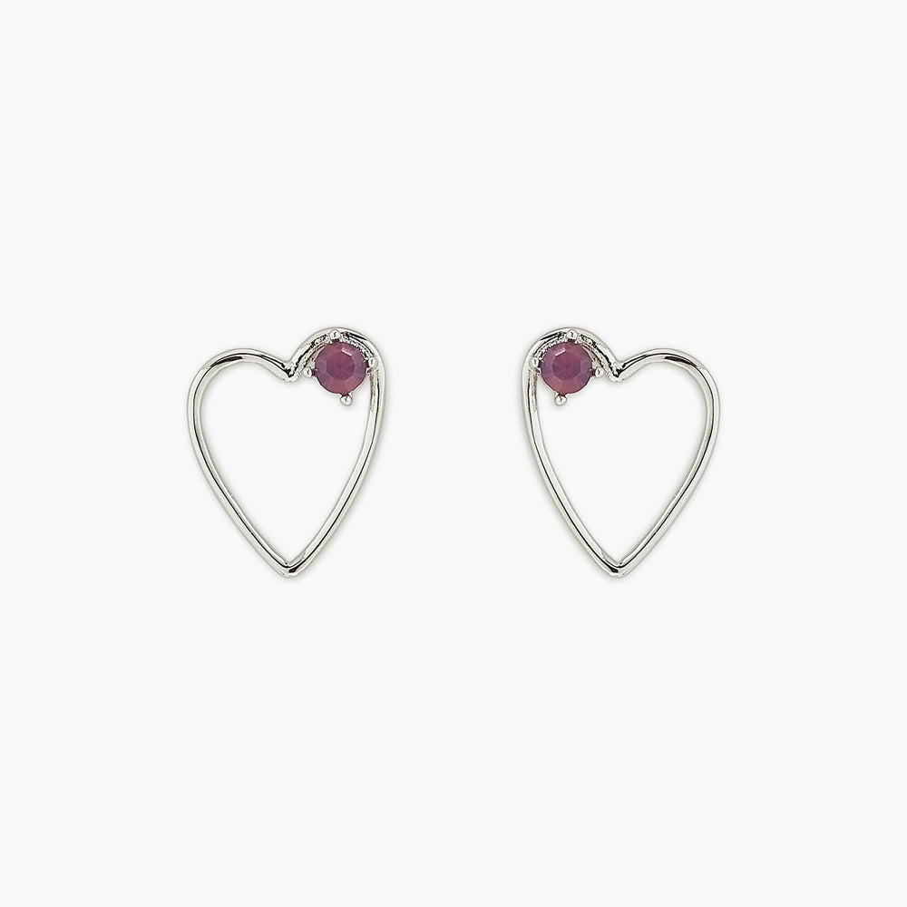 Pura Vida Sweetheart Stone Earrings SILVER