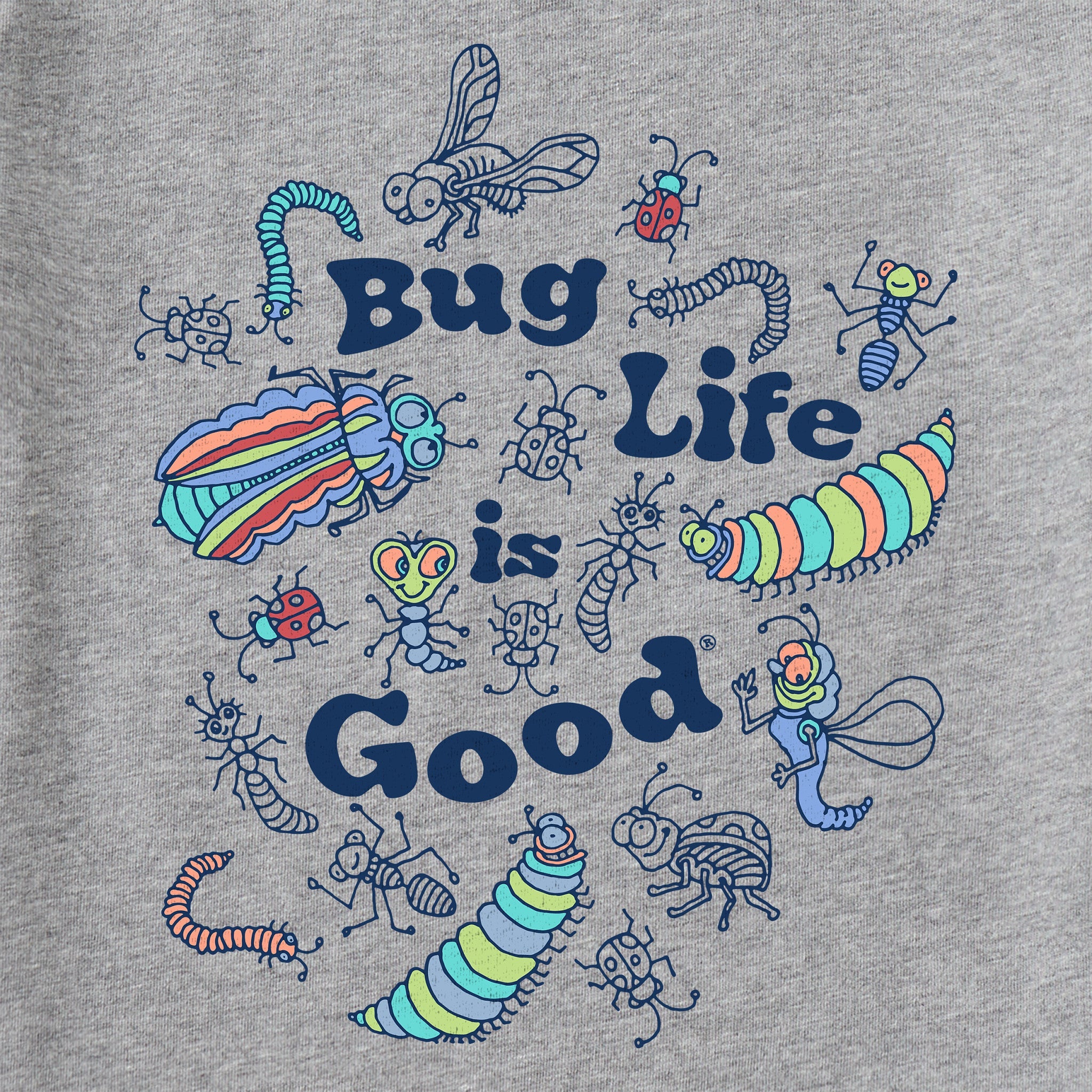 Life is Good Kids SS Crusher Tee Bug Life is Good HEATHER GREY
