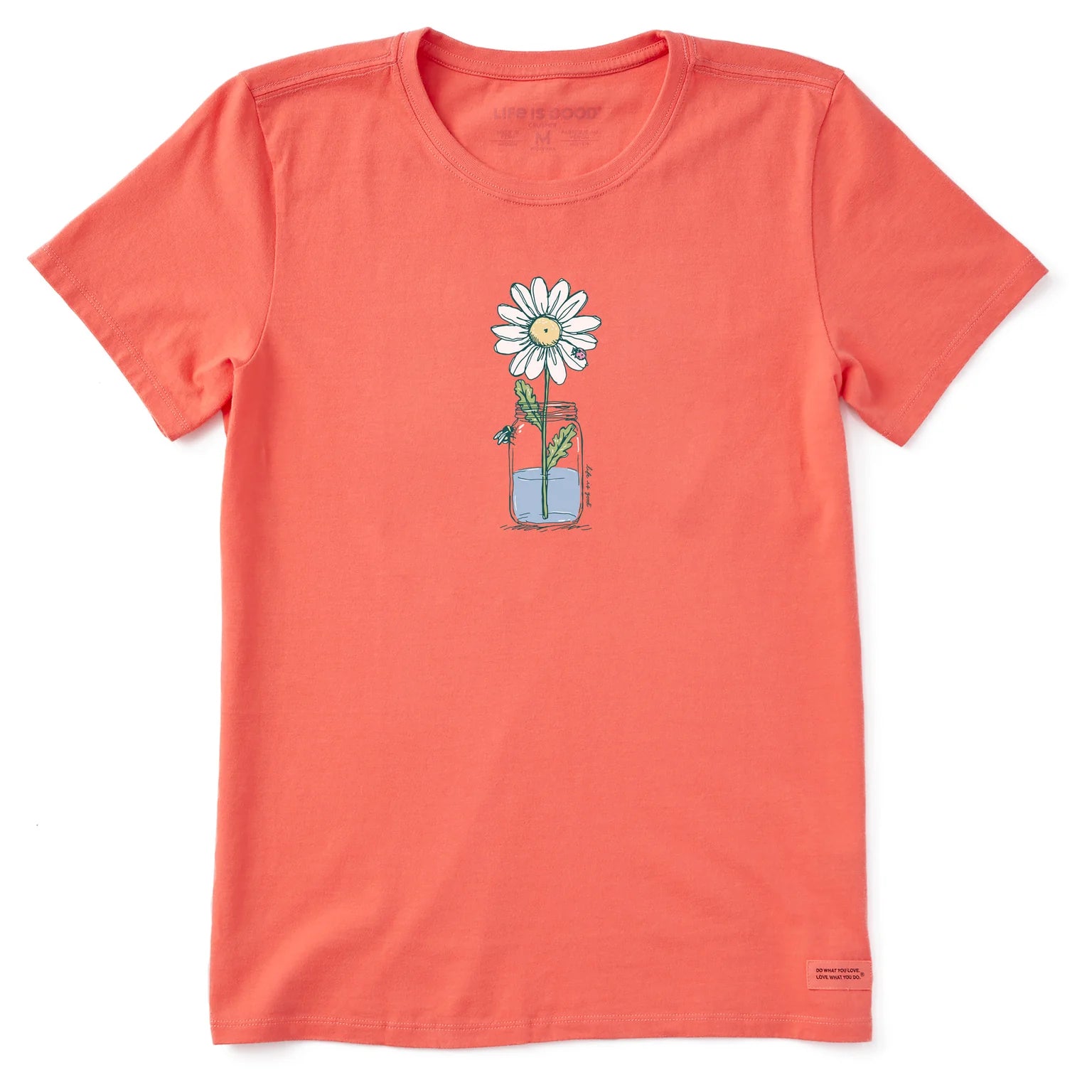Life is Good  W SS Crusher Tee Daisy Jar MANGO ORANGE