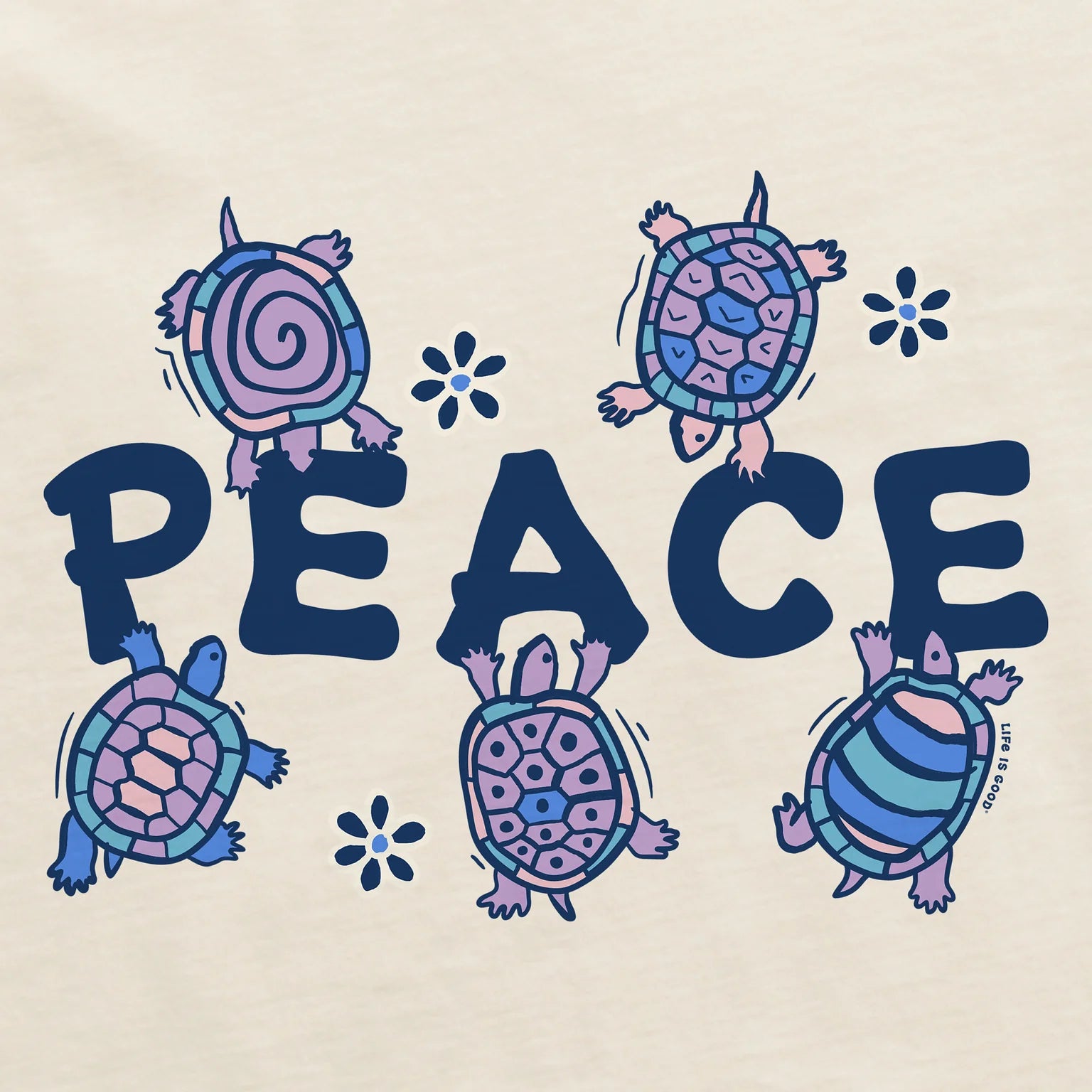 Life is Good  W SS Crusher Vee Peace Turtles PUTTY