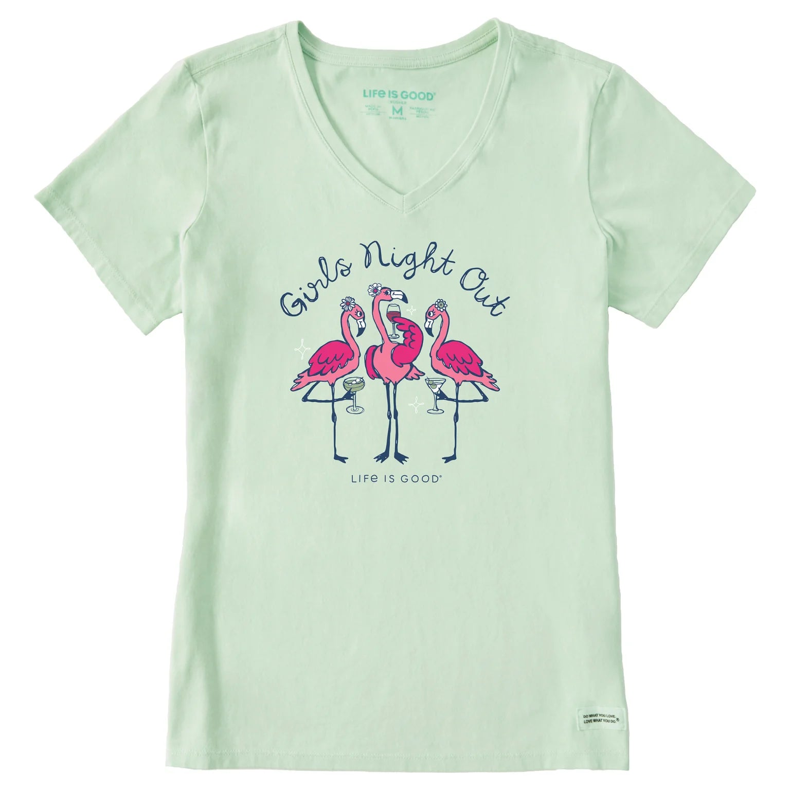 Life is Good  W SS Crusher Vee Girl's Night Out SAGE GREEN