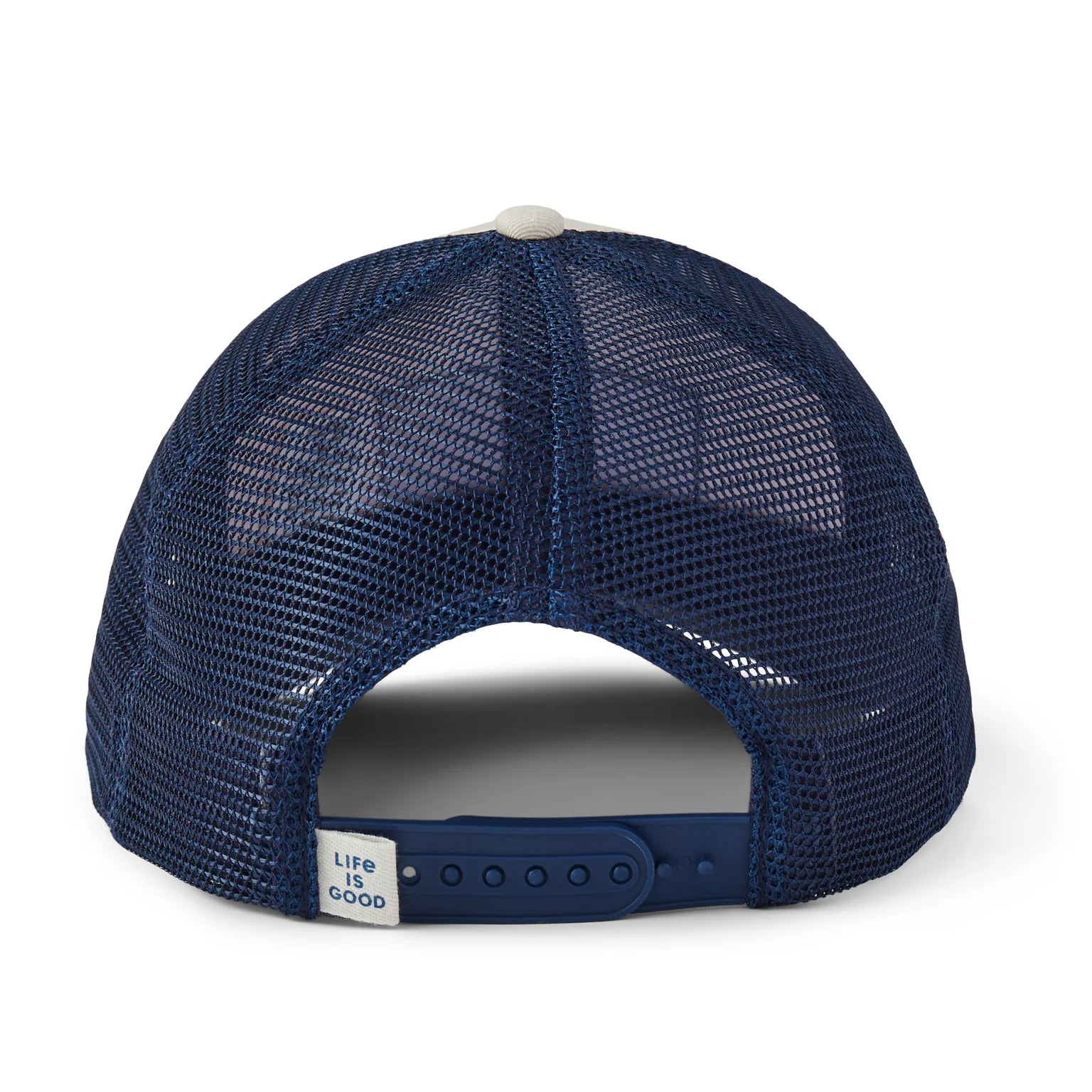 Casquette de camionneur Life is Good Clean Flag, couleur blanc bouleau.