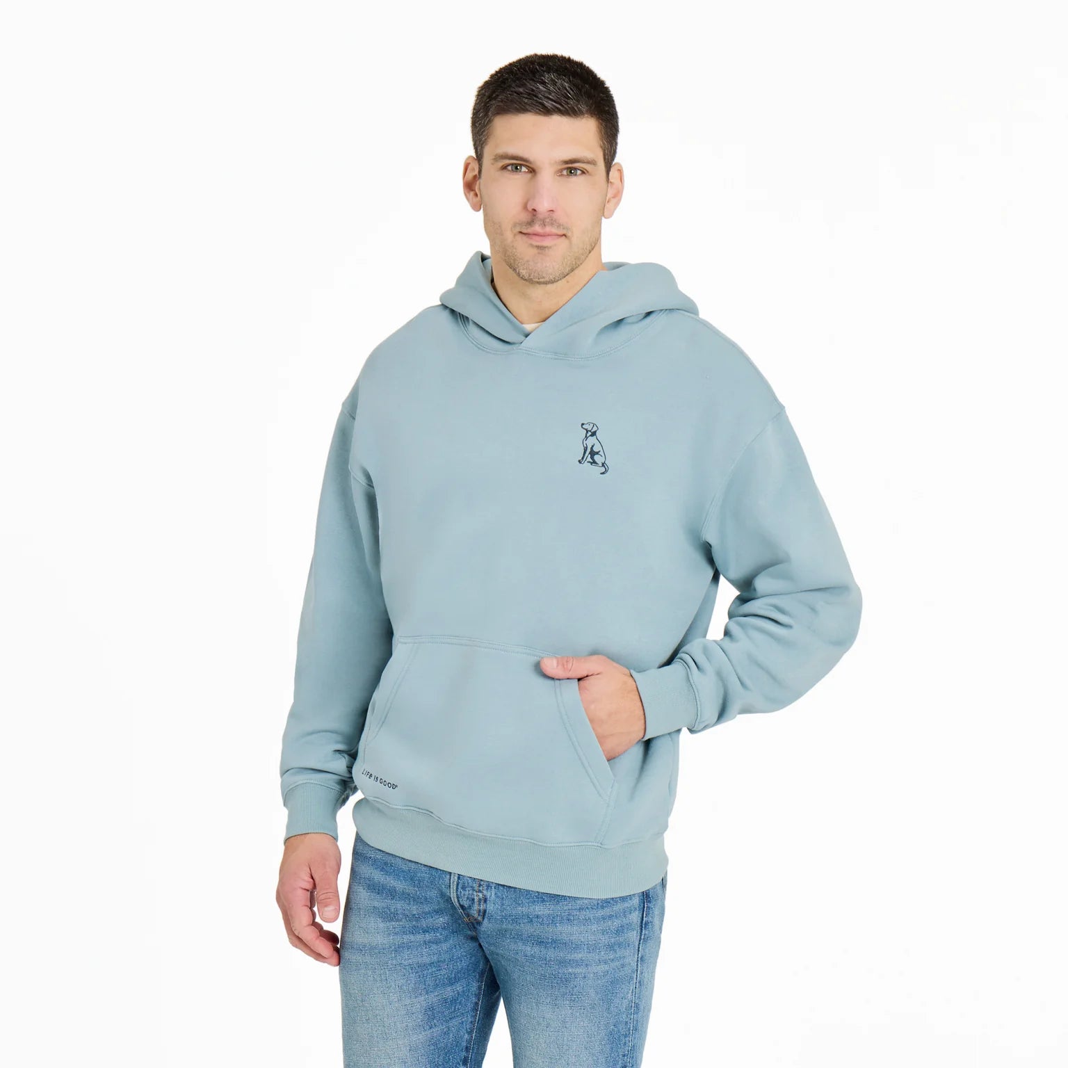 Life is Good M Good Vibes Hoodie Simple Dog SMOKY BLUE