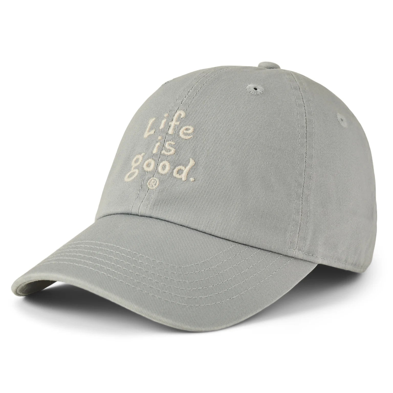Life Is Good Chill Cap Vintage Wordmark GRAY BLUE