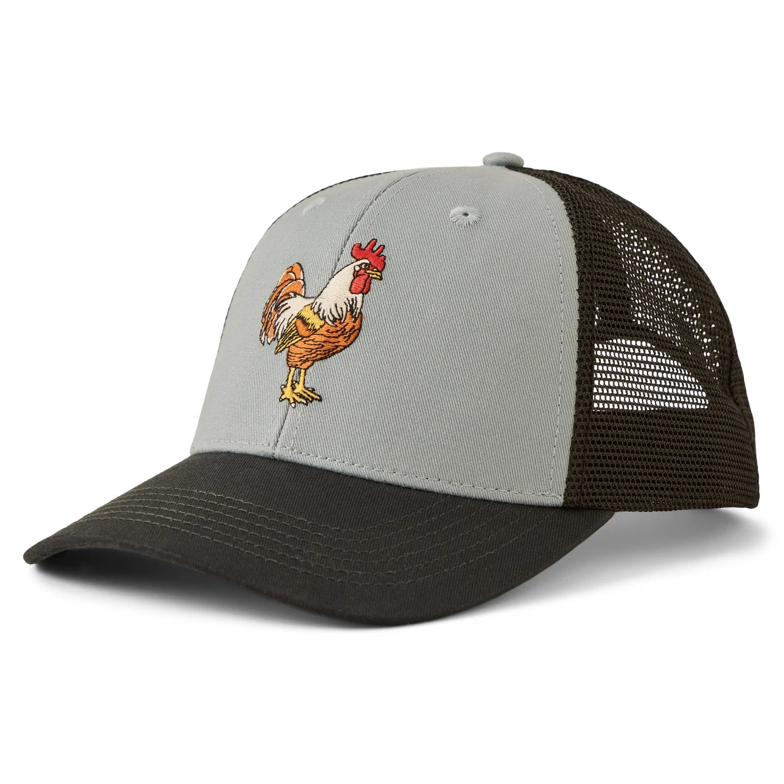 Life Is Good Rooster Trucker Hat GRAY BLUE