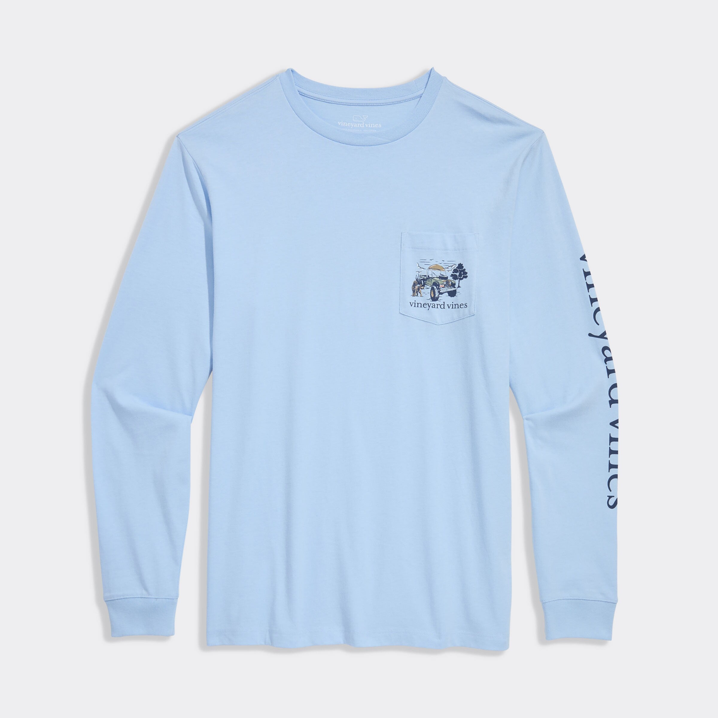 Vineyard Vines M LS Autumn Truck Tee JAKE BLUE