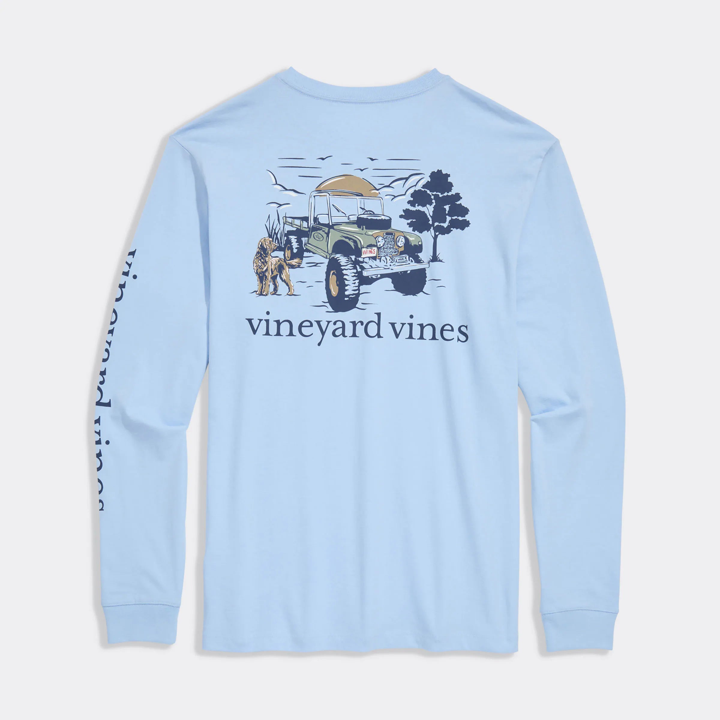 Vineyard Vines M LS Autumn Truck Tee JAKE BLUE