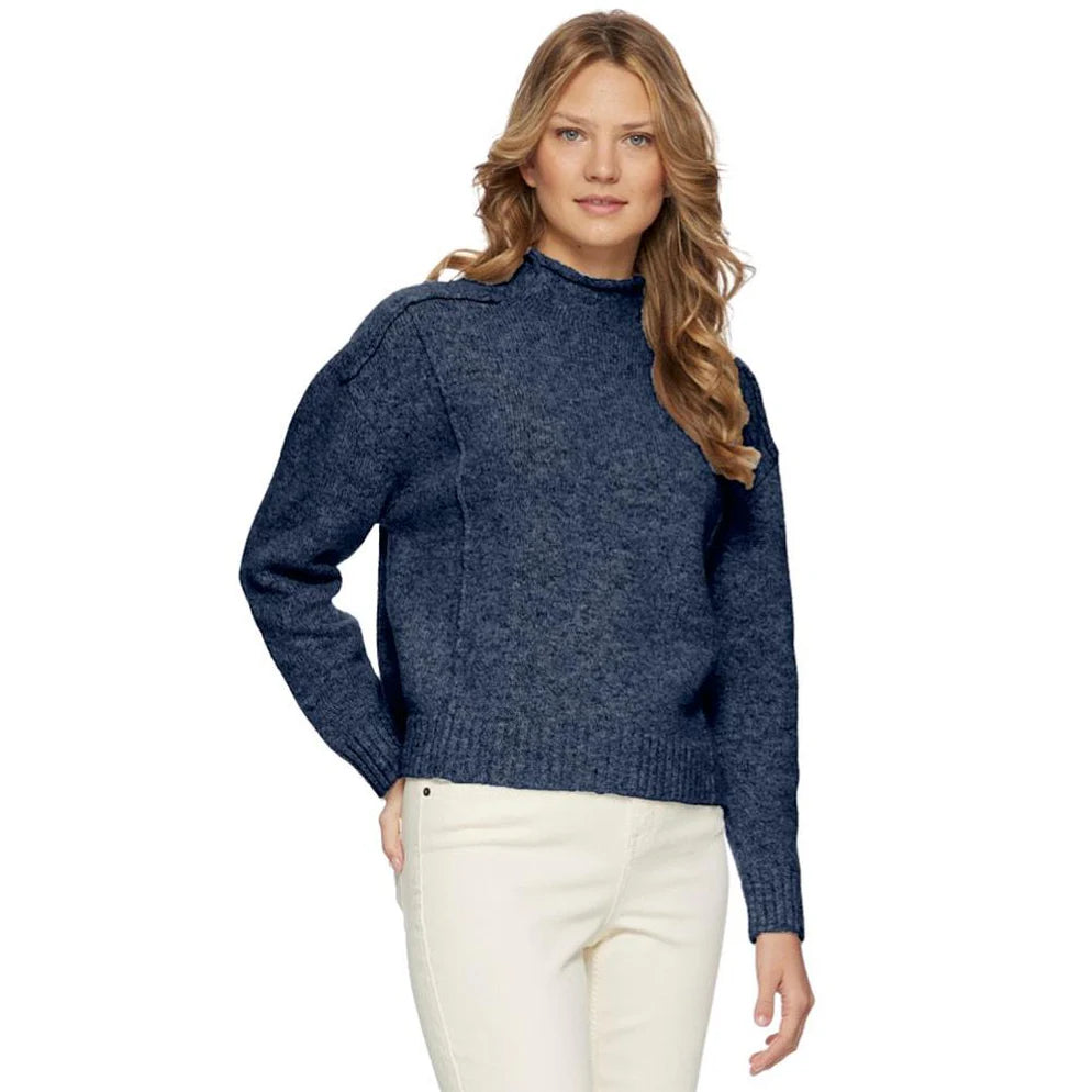 Flag & Anthem W Bethania Funnel Neck Sweater NAVY