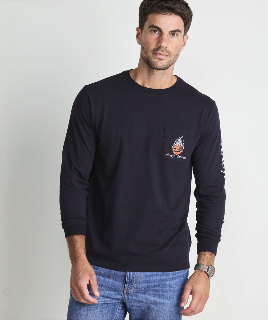 Vineyard Vines M LS Headless Horseman Tee JET BLACK