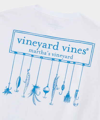 Vineyard Vines M SS Fishing Lures Logo Box WHITE CAP