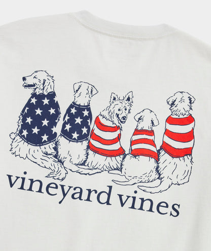 Vineyard Vines M SS Americana Dogs Tee STONE