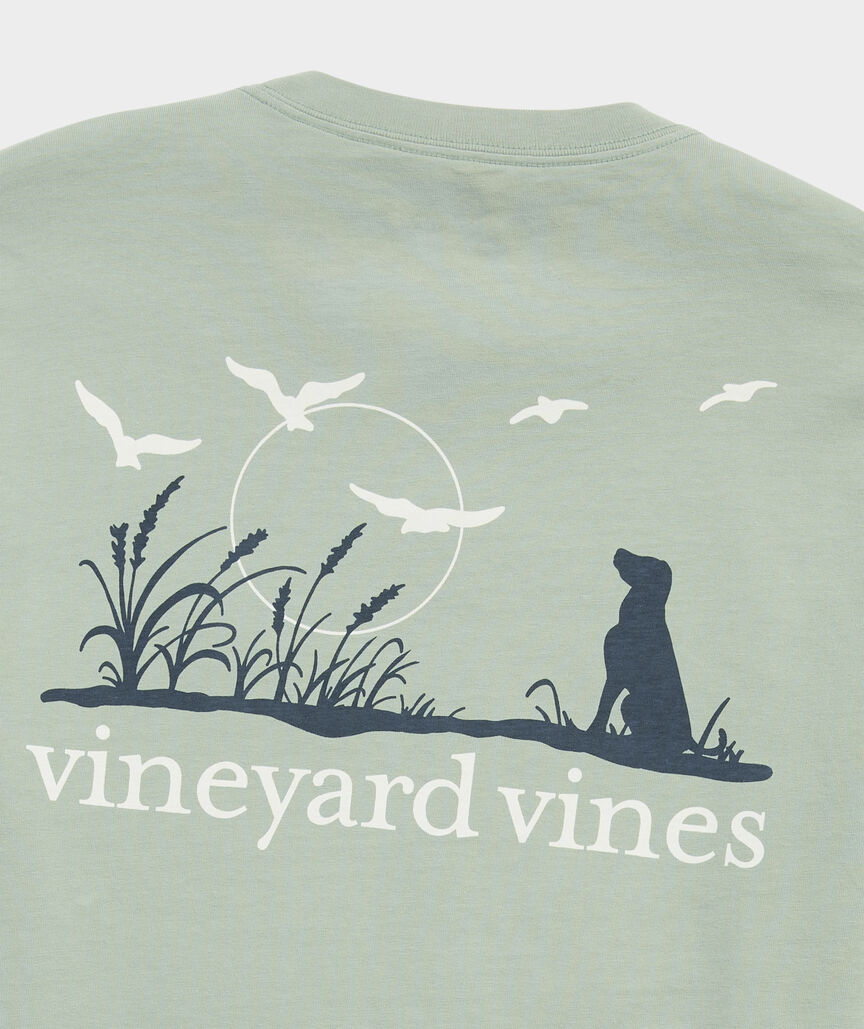 Vineyard Vines M LS Marsh Dog Tee DUNE GRASS