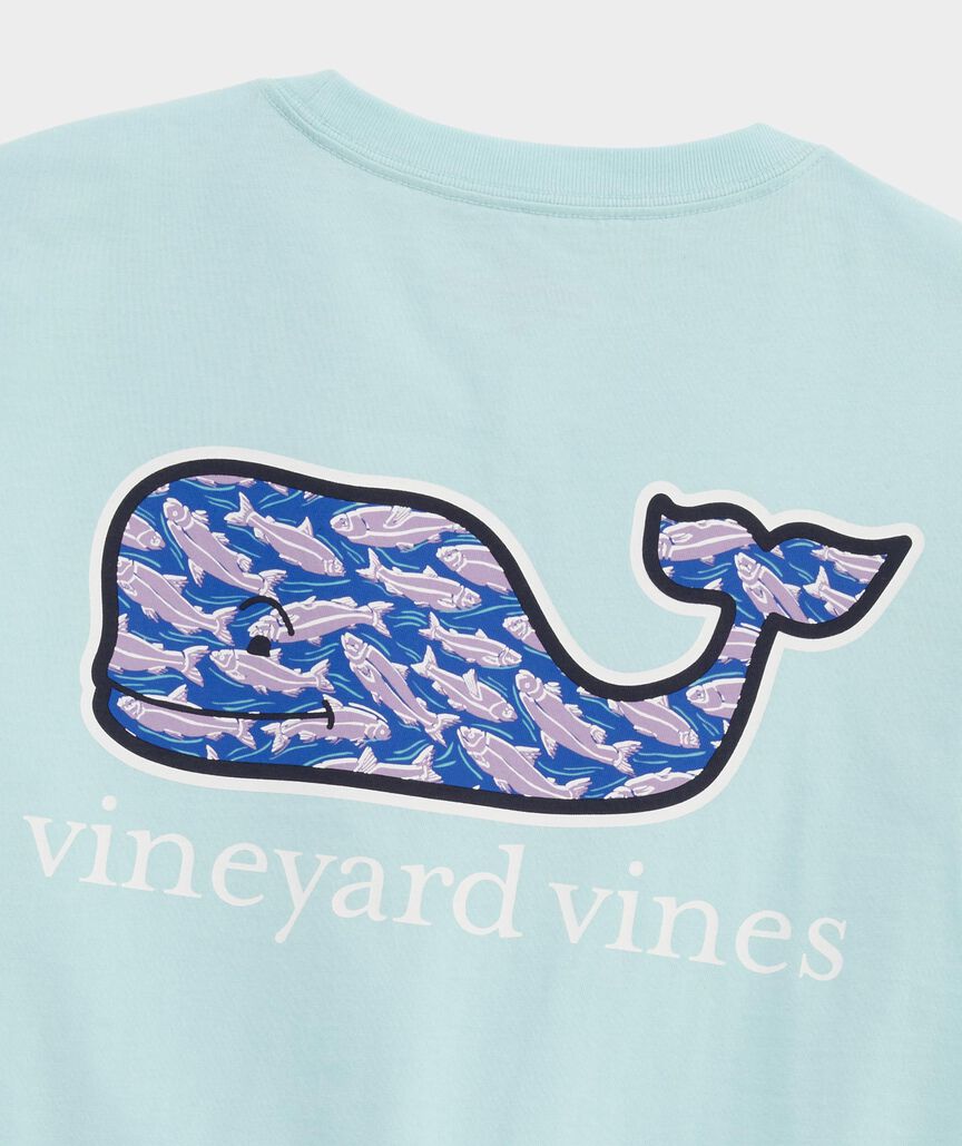 Vineyard Vines M SS Bluff Fish Whale Fill Tee SEA