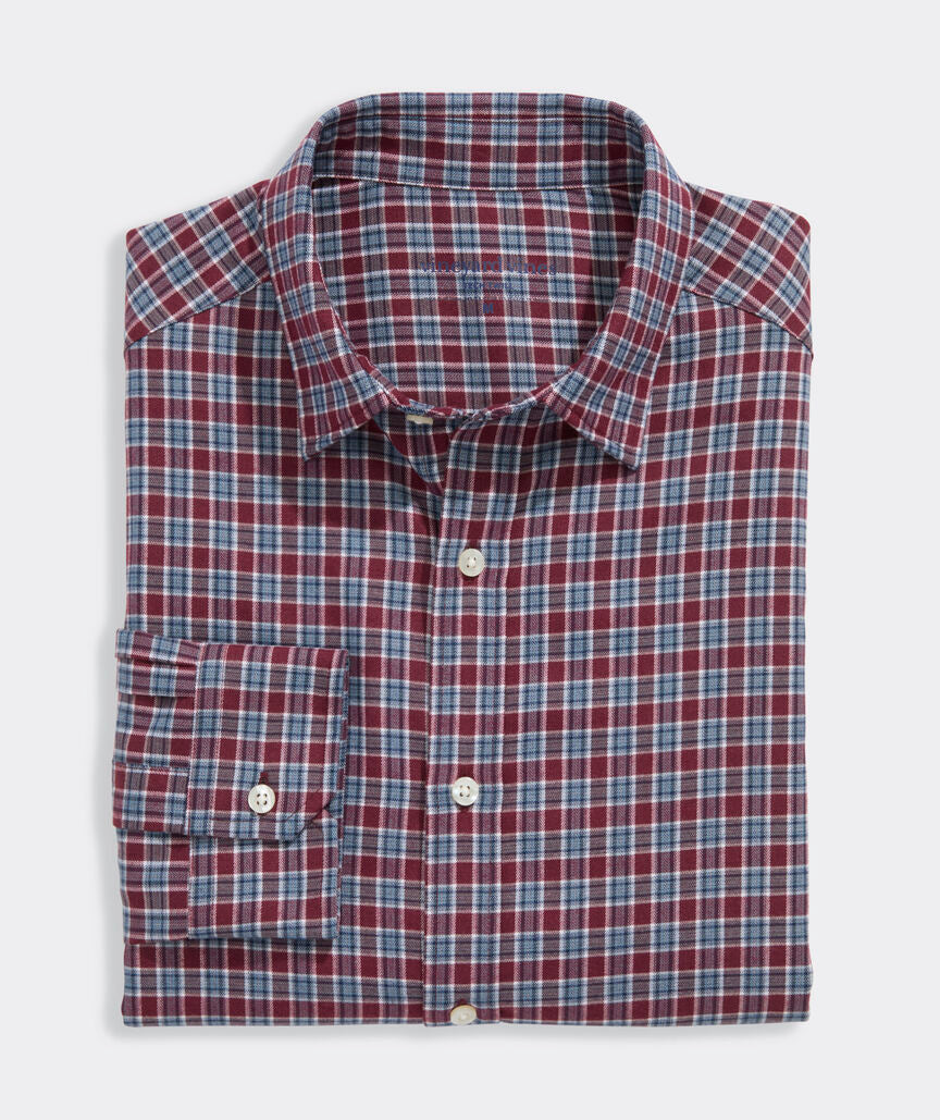 Vineyard Vines M LS Kendrick Check Twill Shirt CRIMSON