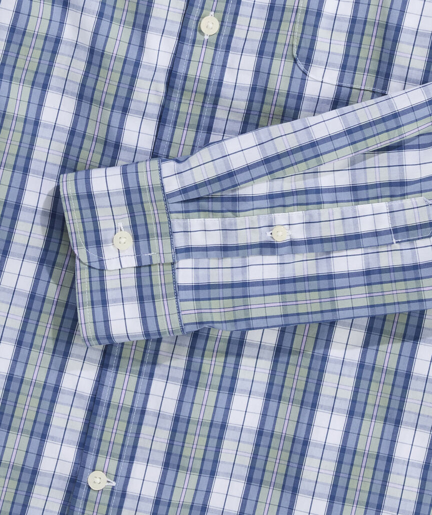 Vineyard Vines M LS Washashore Plaid Shirt DUNE GREEN