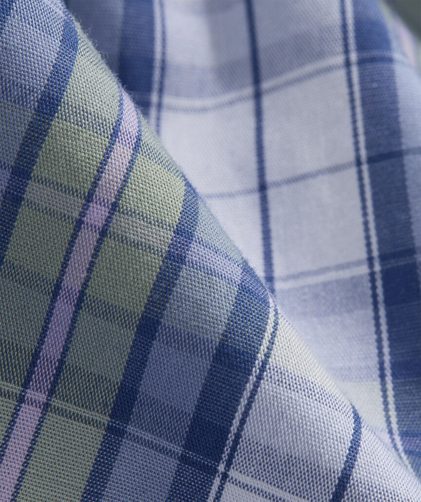 Vineyard Vines M LS Washashore Plaid Shirt DUNE GREEN