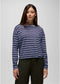 prAna W LS Cozy Up Crew CAPULET BLUE STRIPE