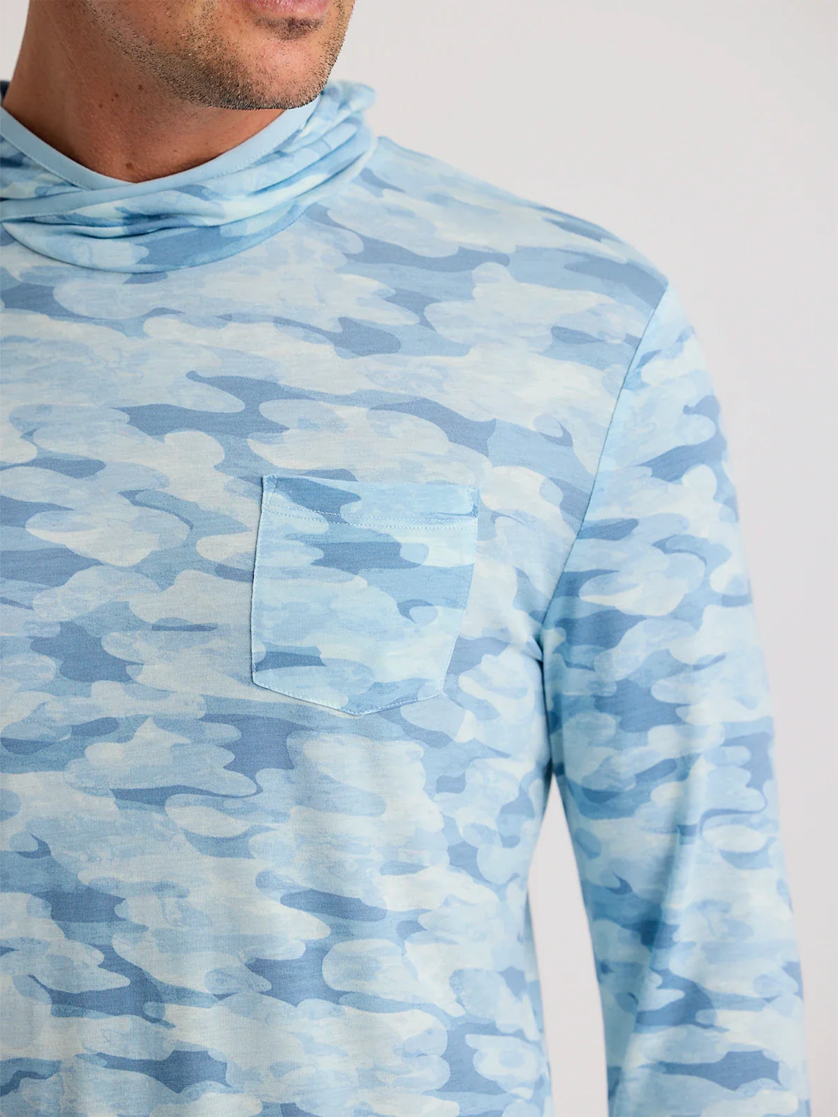 Free Fly M Lightweight Bamboo Hoodie SEASMOKE CAMO SURF BLUE