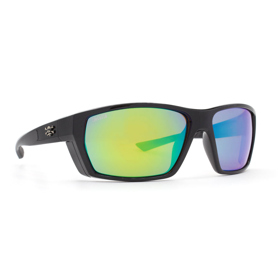 Calcutta Calico Sunglasses SHINY BLK/GREEN MIRROR