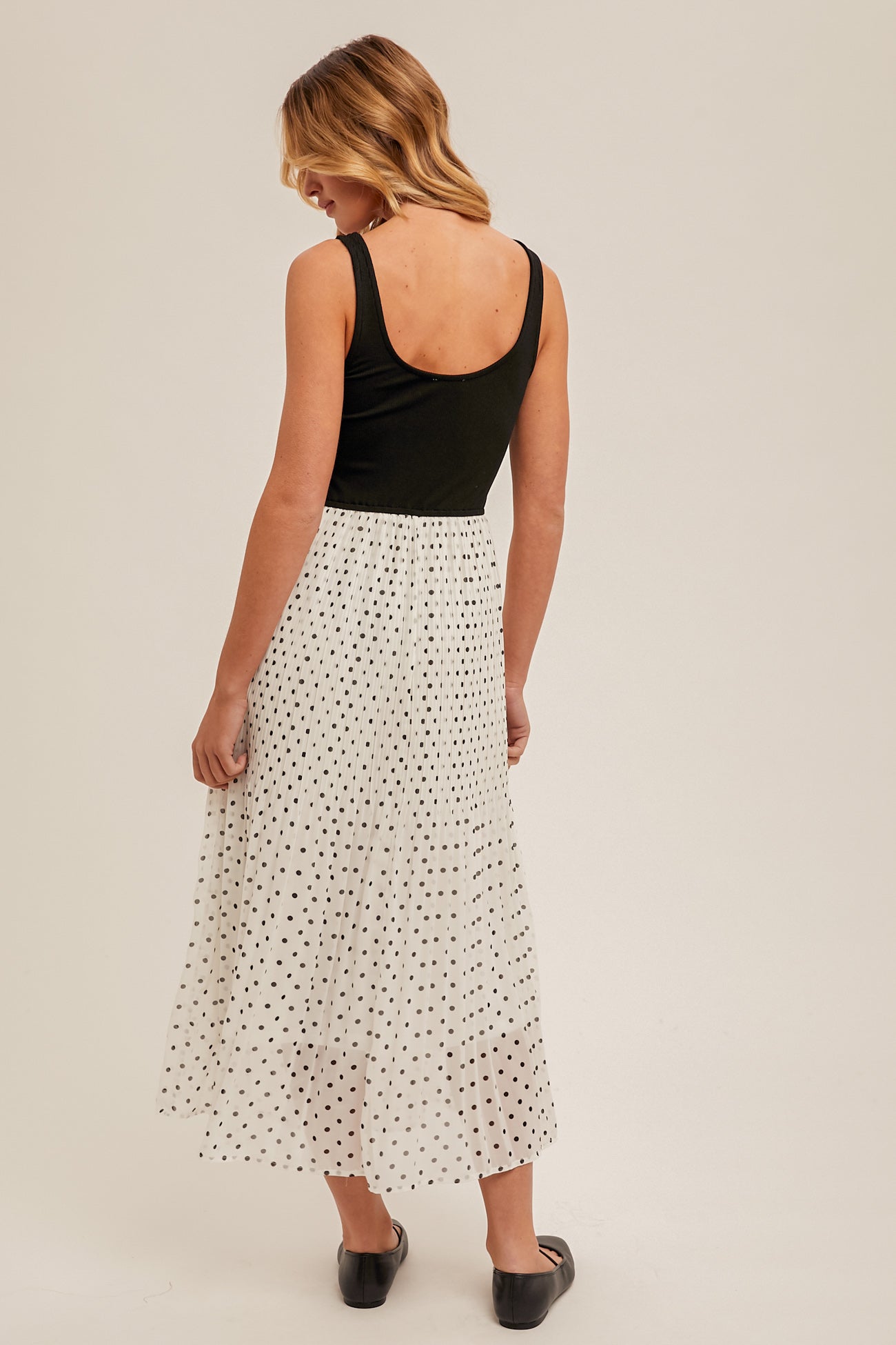 Hem & Thread W Polka Dot Midi Dress ECRU