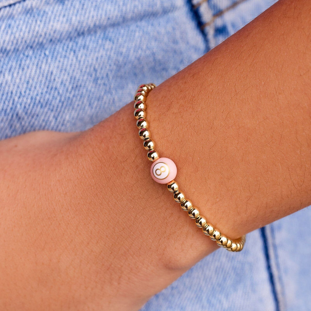 Pura Vida Magic 8 Ball Stretch Bracelet GOLD