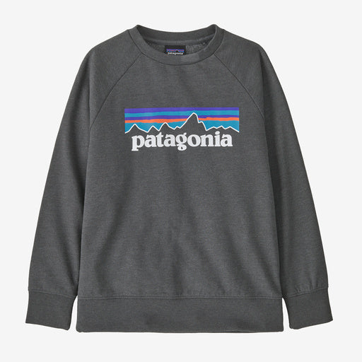 Patagonia Kids P-6 Logo Crew Sweatshirt FORGE GREY