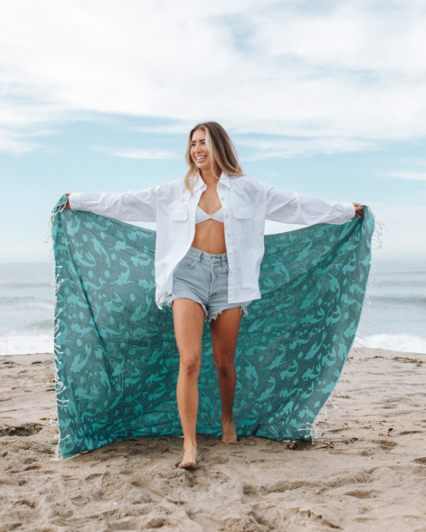 Sand Cloud Mermaids Adult LG OCEAN TEAL