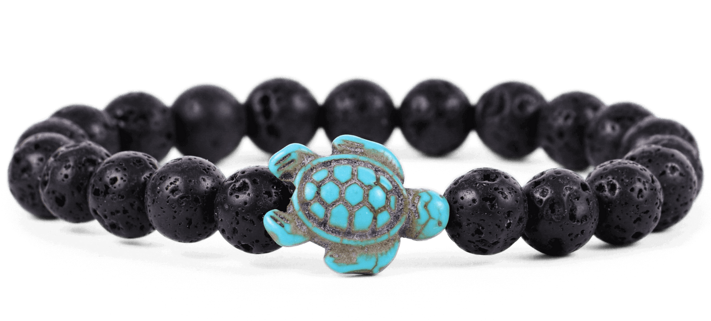 Fahlo Sea Turtle Journey Bracelet LAVA STONE