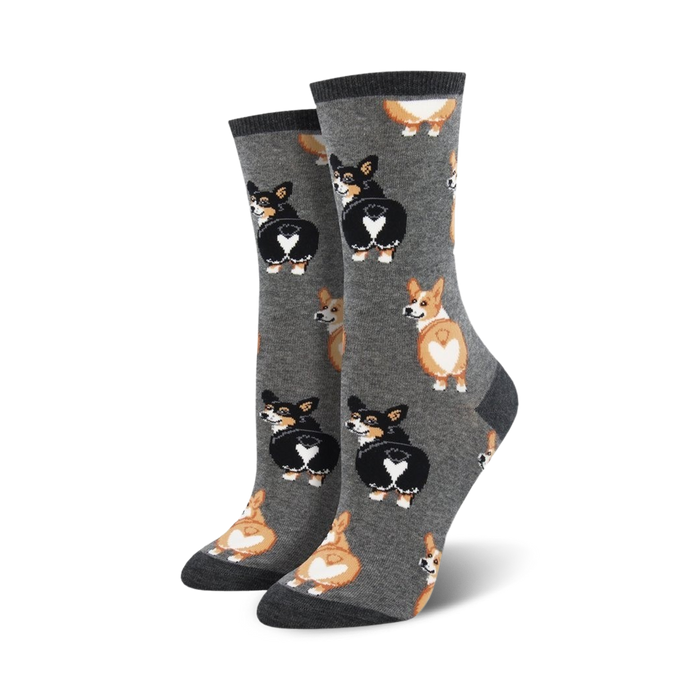 Socksmith W Corgi Butt CHARCOAL