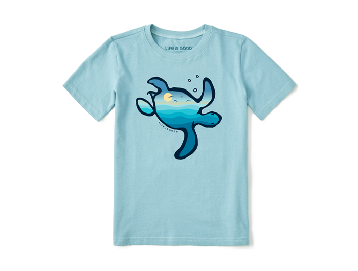 Life is Good Kids Crusher Turtle Sea Landscape BEACH BLUE
