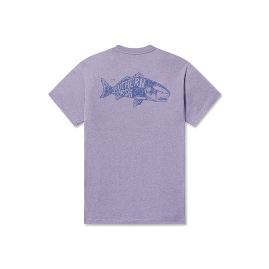 Southern Marsh M SS Engravings Redfish Tee WASHED BERRY