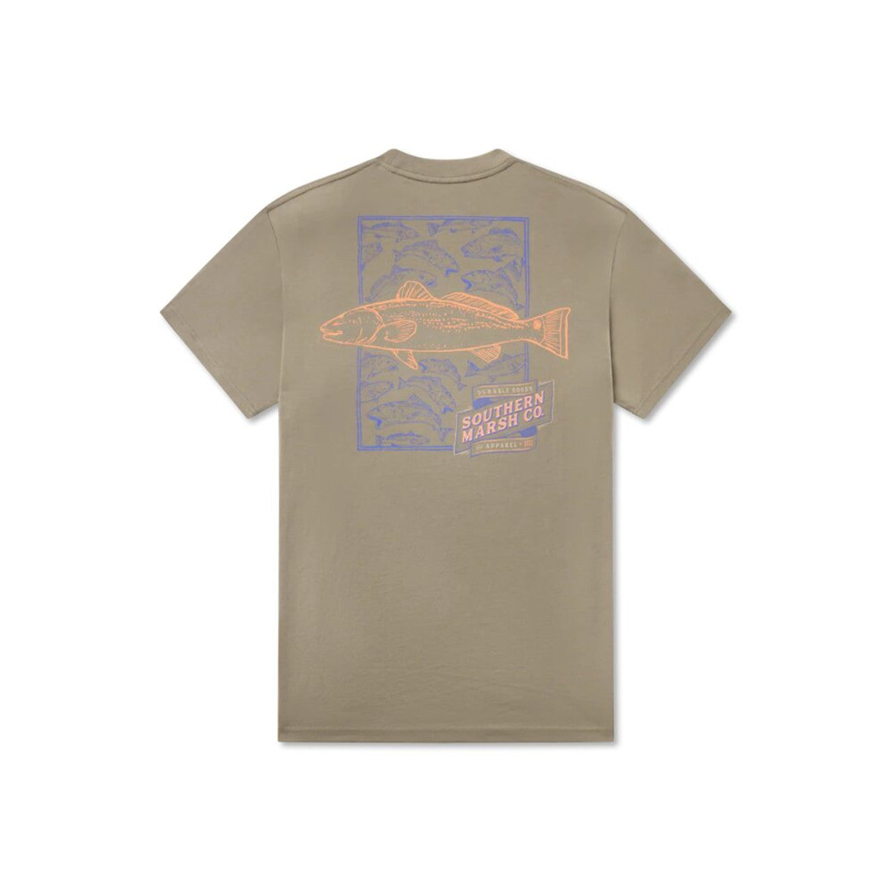 Southern Marsh M SS Spotted Redfish Tee STONEWALL OLIVE