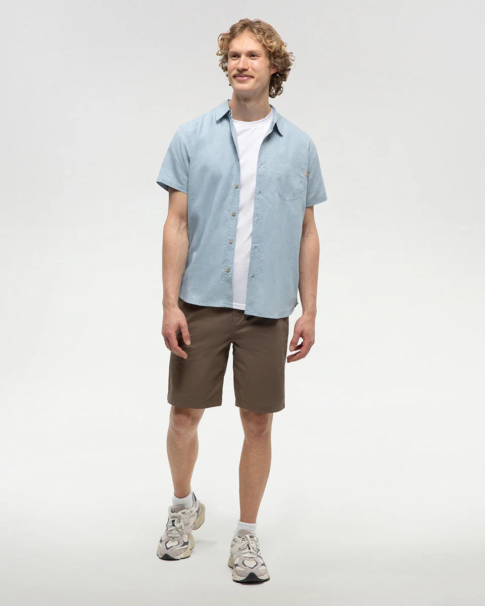 tentree M SS Mancos Shirt BLUE HAZE / SMALL TREE / VINTAGE WHITE