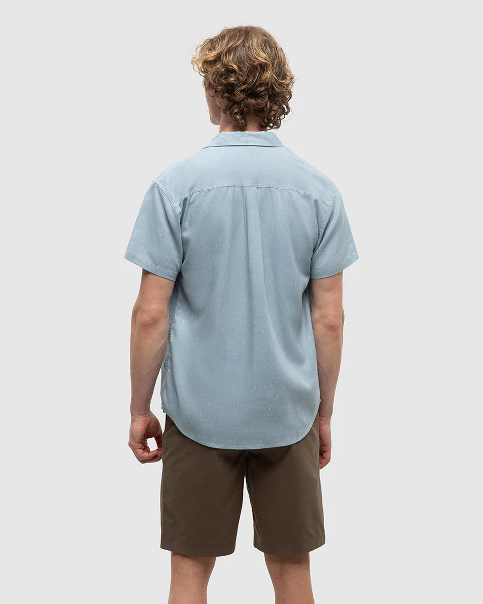 tentree M SS Mancos Shirt BLUE HAZE / SMALL TREE / VINTAGE WHITE
