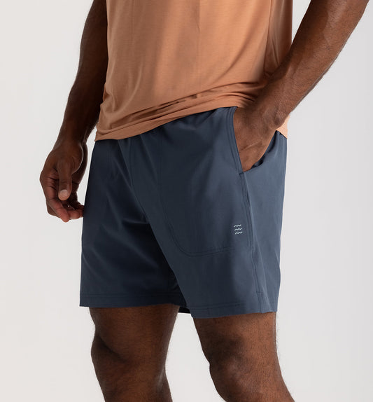 Free Fly M Lined Active Breeze Short 7" BLUE DUSK II