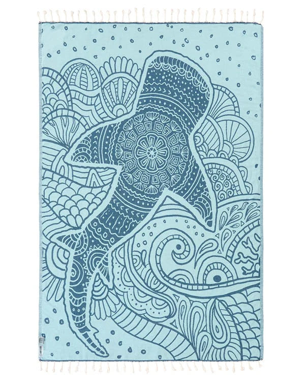 Sand Cloud Mr Whale Shark Beach Towel LEGION BLUE - LG