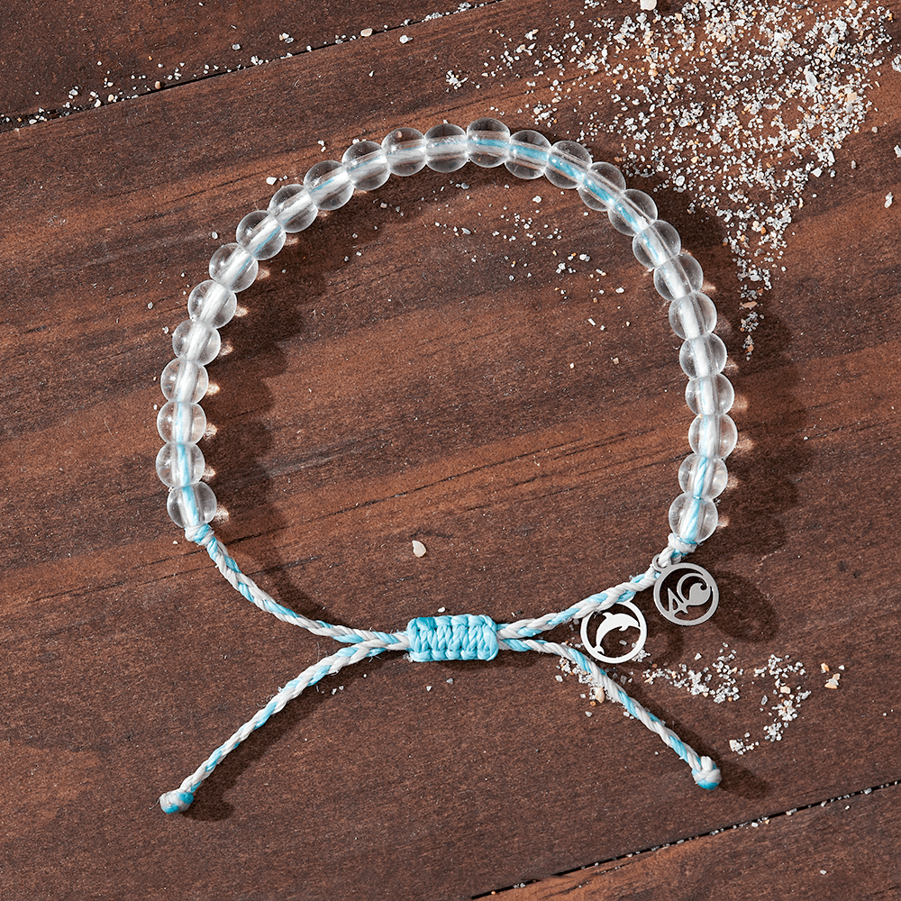 4Ocean Bracelet Beaded DOLPHIN LT BLUE/GRAY