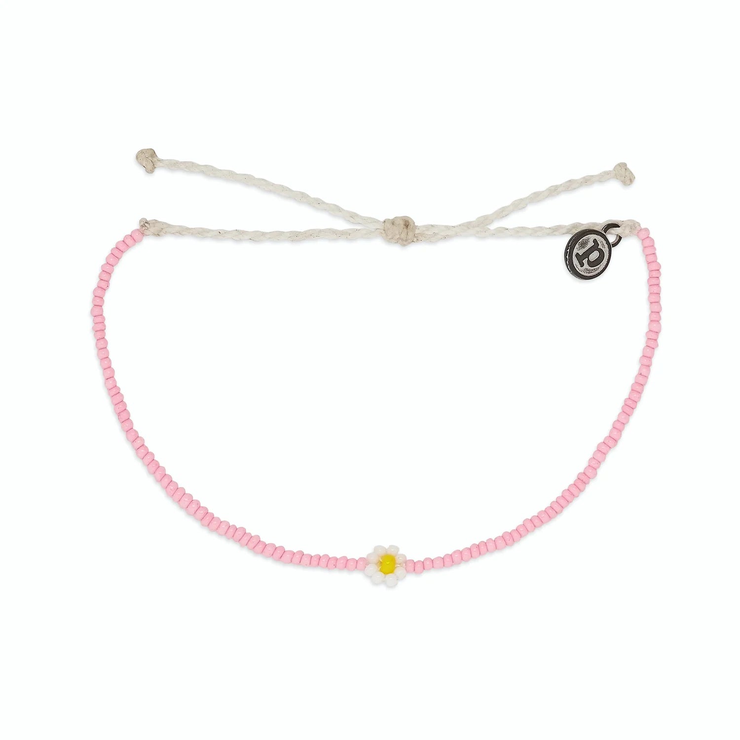 Pura Vida Spring Daisy Seed Bead Bracelet PINK