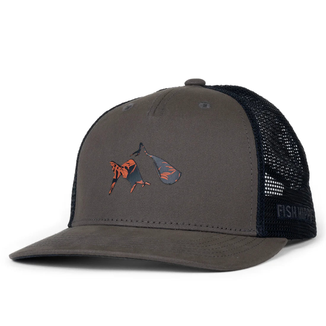 Casquette de camionneur Fish Hippie Backwater à structure grise
