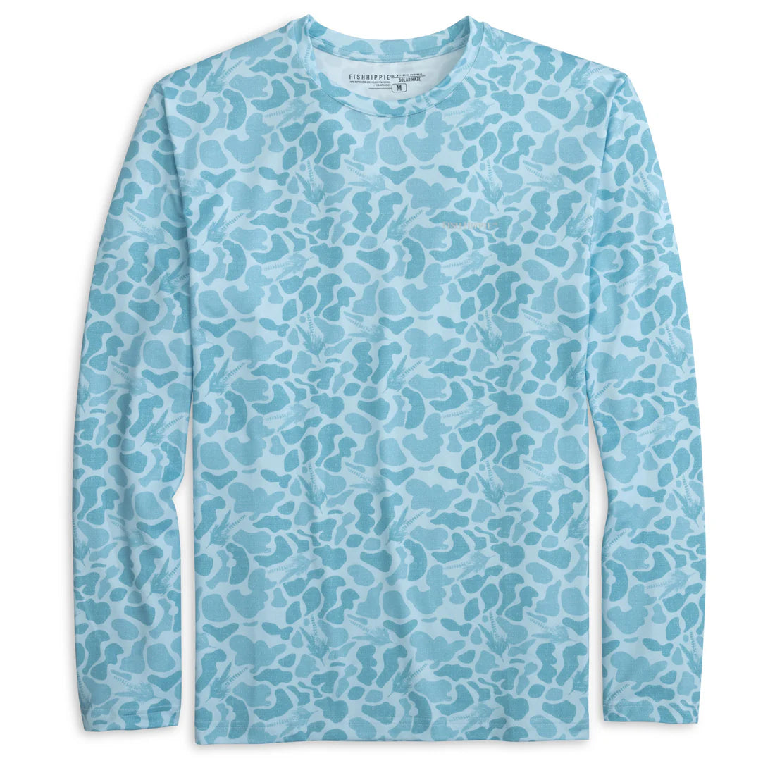 Fish Hippie M LS Fly Camo Performance Crew FRESH BLUE