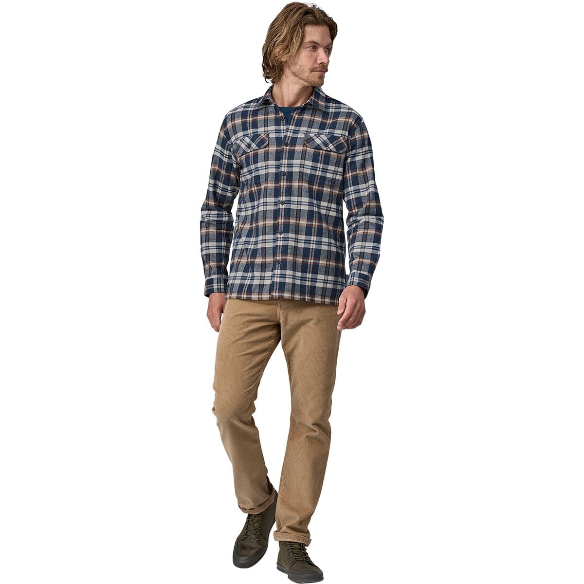 Patagonia M MW Fjord Flannel FIELDS: NEW NAVY